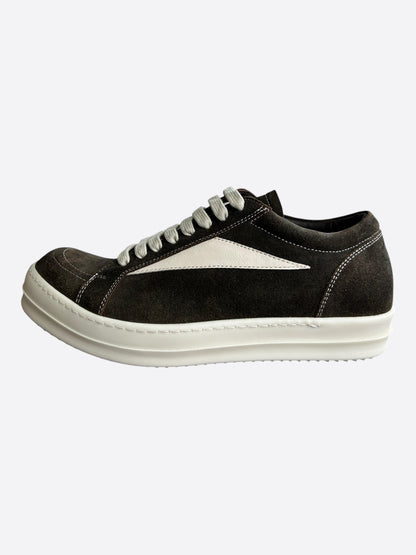 Rick Owens Brown & White Suede Vintage Sneaks Low