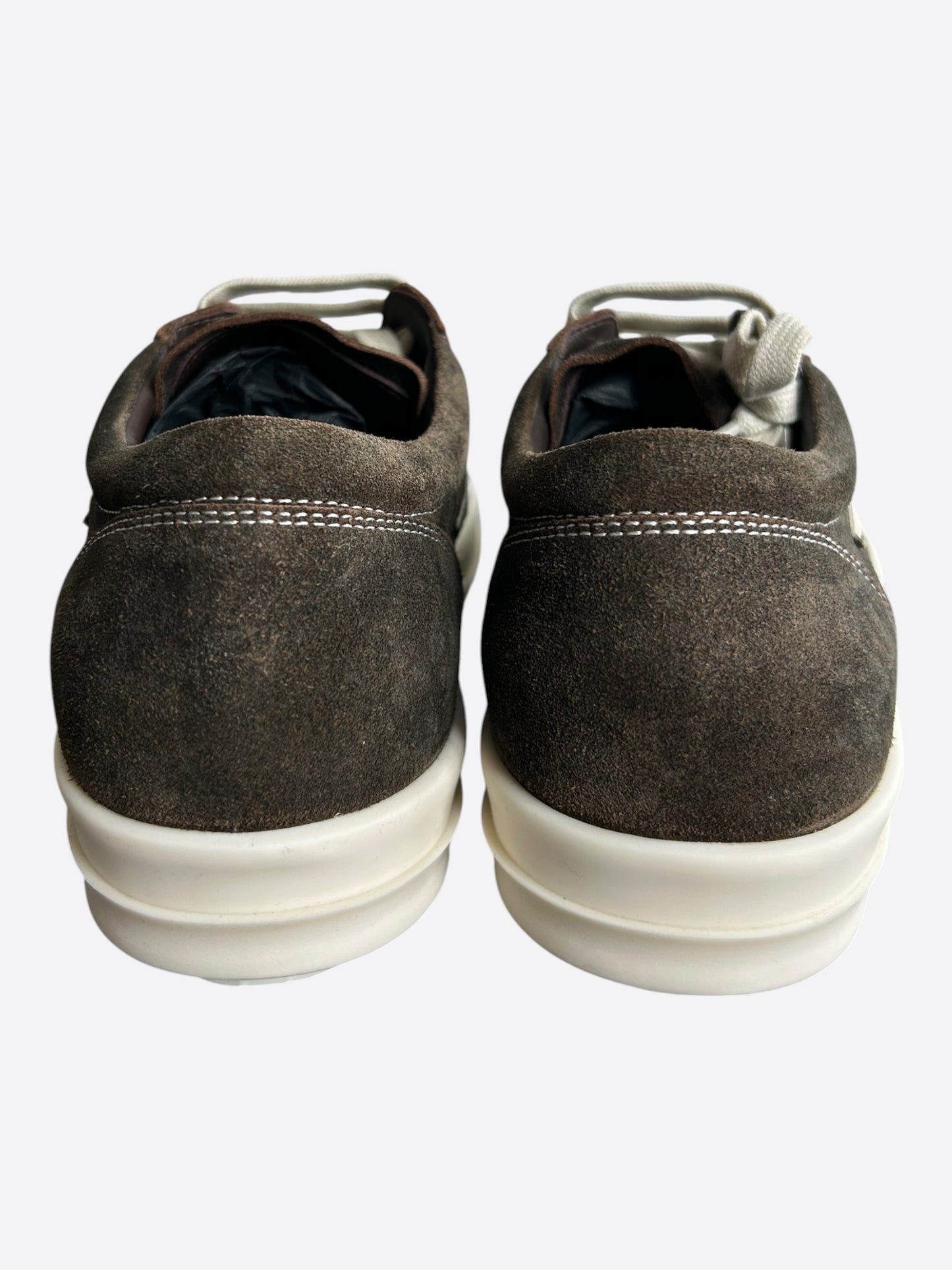 Rick Owens Brown & White Suede Vintage Sneaks Low