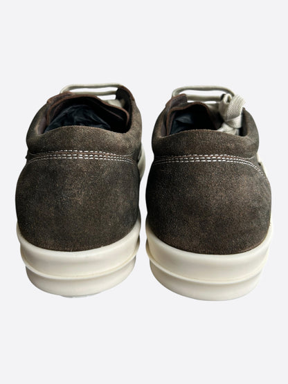 Rick Owens Brown & White Suede Vintage Sneaks Low