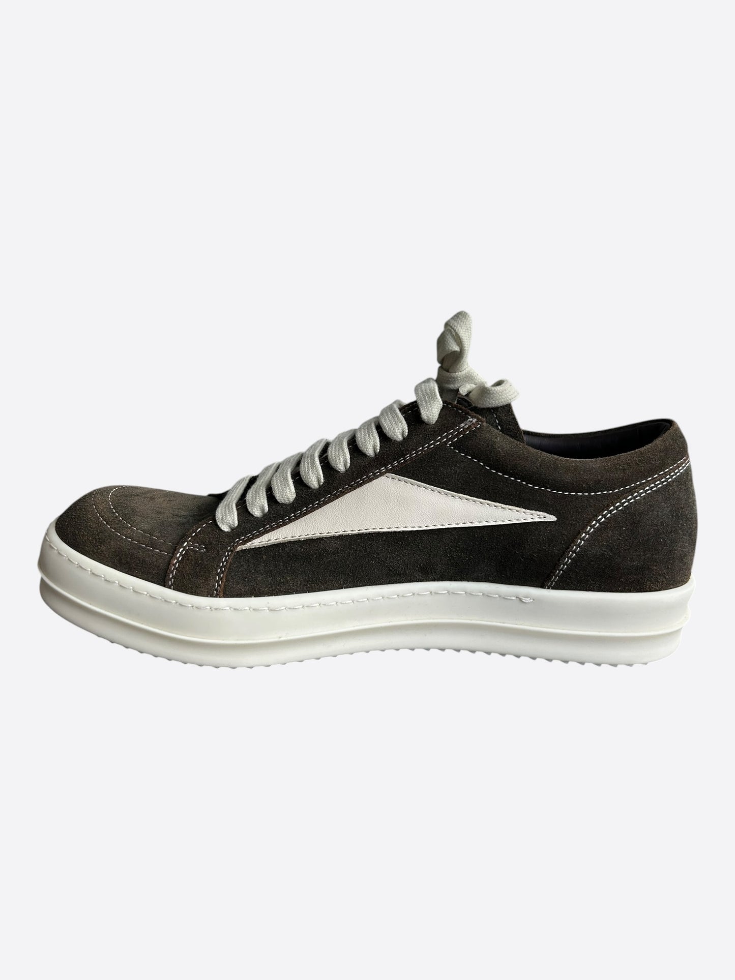 Rick Owens Brown & White Suede Vintage Sneaks Low
