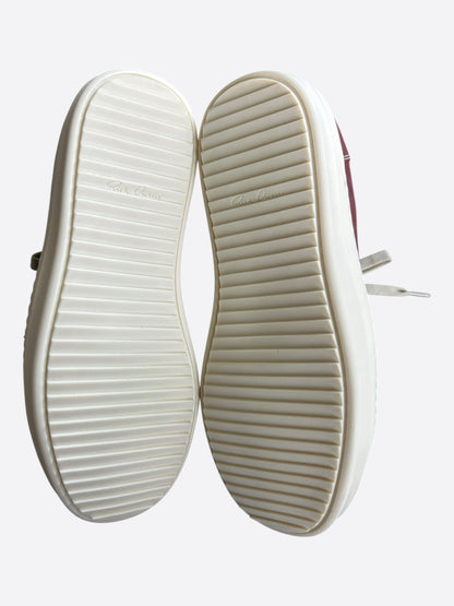 Rick Owens Burgundy & White Vintage Women's Low Sneakers