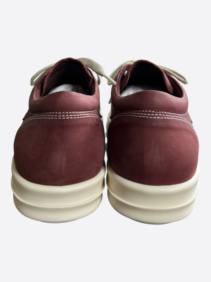 Rick Owens Burgundy & White Vintage Women's Low Sneakers