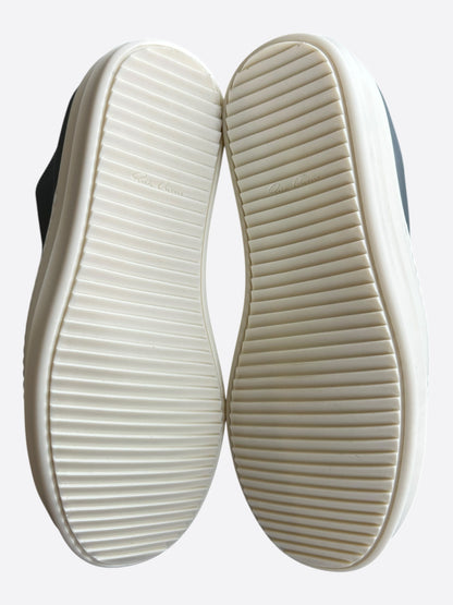 Rick Owens Grey & White Leather Low Top Sneakers