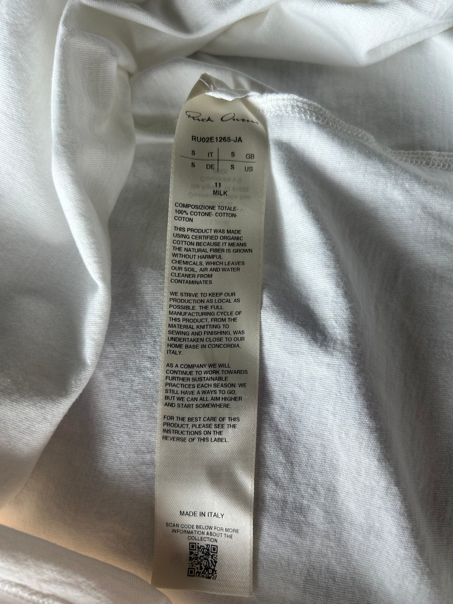 Rick Owens White Short Level T-Shirt