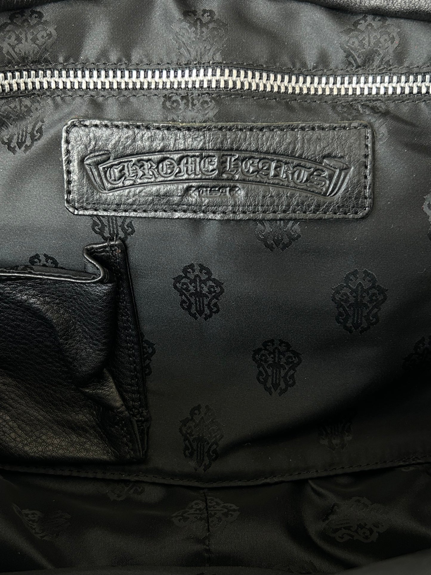 Chrome Hearts Grey & Red Cross Patch Bowling Bag