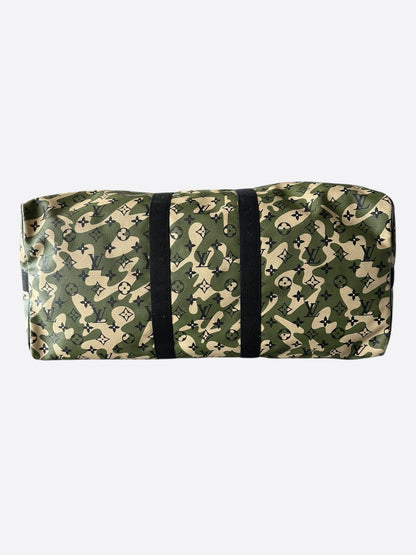 Louis Vuitton Takashi Murakami Camo Monogram Keepall 55