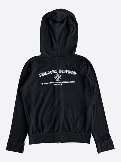 Chrome Hearts Black & White Cross Logo Zip Up Hoodie