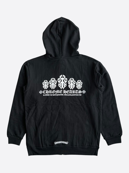 Chrome Hearts Black & White Dagger Logo Zip Up Hoodie
