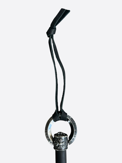 Chrome Hearts Ebony Wood & Silver Fleur De Lis Fly Swatter