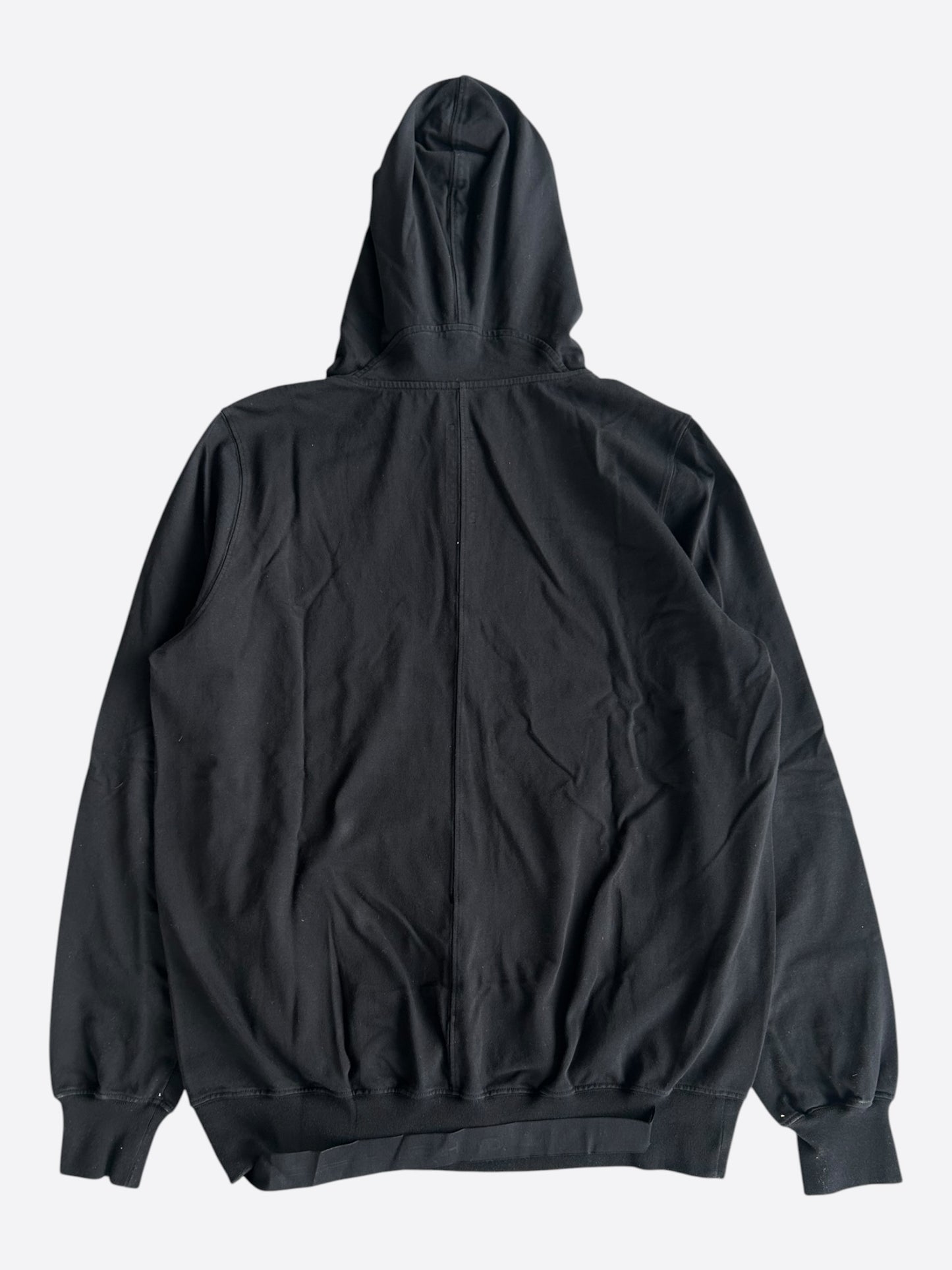 Rick Owens Black Jumbo Gimp Zip Up Hoodie