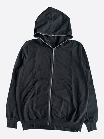 Rick Owens Black Jumbo Gimp Zip Up Hoodie