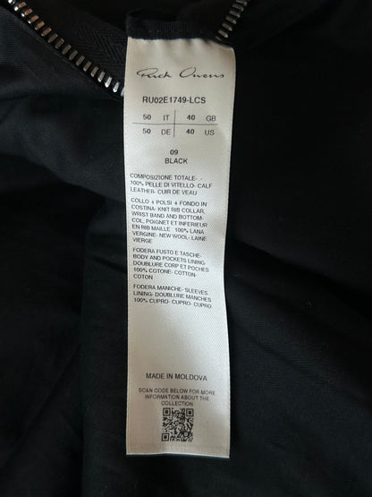 Rick Owens Black Suede Bauhaus Bomber Jacket