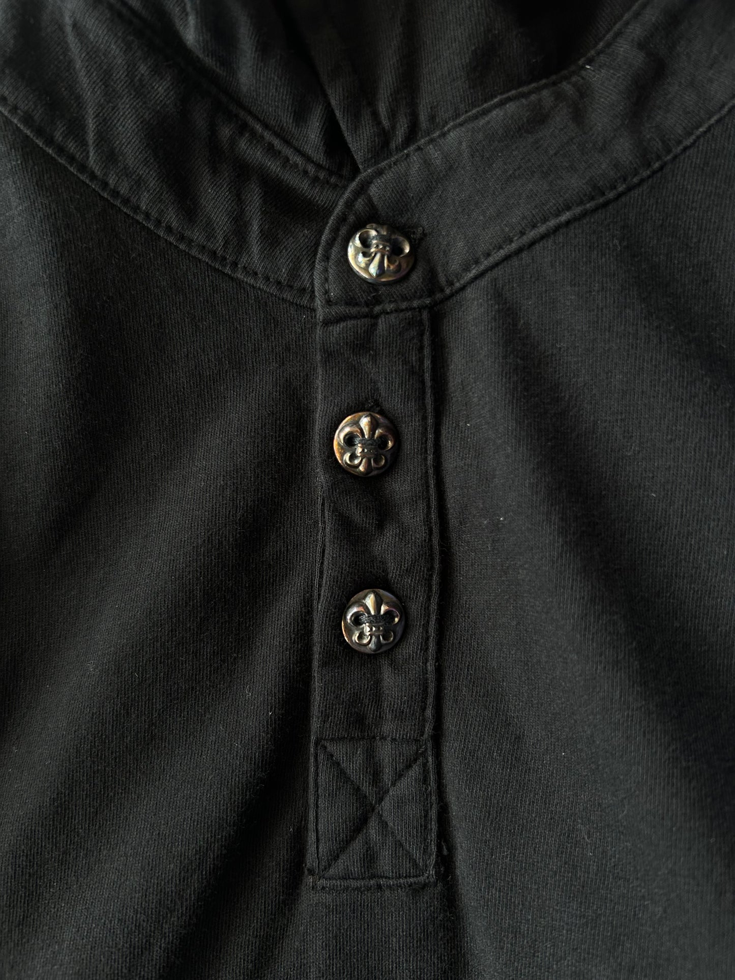 Chrome Hearts Black Cross Patch Longsleeve Polo T-Shirt