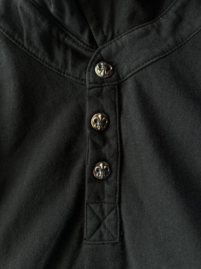 Chrome Hearts Black Cross Patch Longsleeve Polo T-Shirt