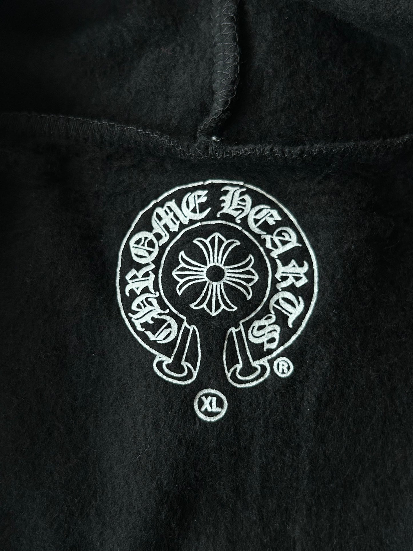 Chrome Hearts Black & White Dagger Logo Zip Up Hoodie