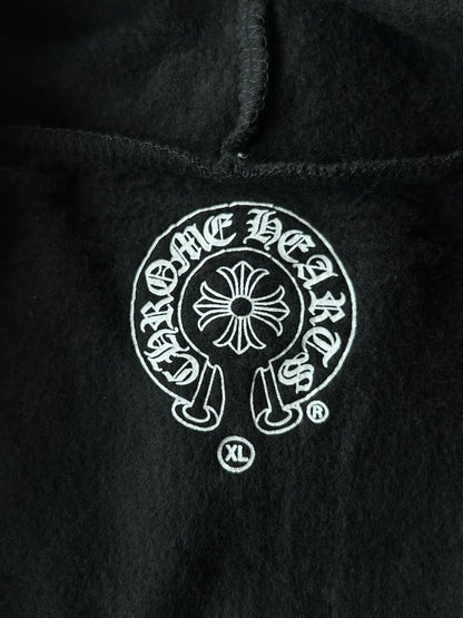 Chrome Hearts Black & White Dagger Logo Zip Up Hoodie