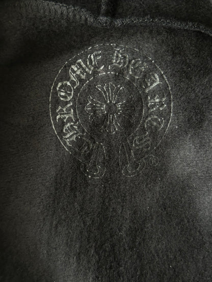Chrome Hearts Black & White Multi Cross Logo Zip Up Hoodie