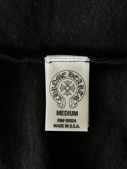 Chrome Hearts Black & White Multi Cross Logo Zip Up Hoodie