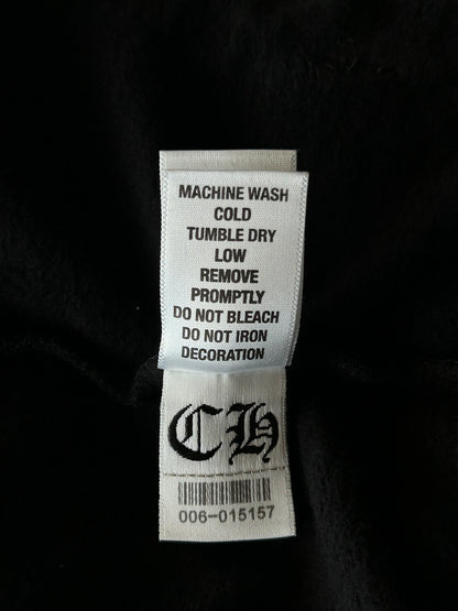 Chrome Hearts Black & White Multi Cross Logo Zip Up Hoodie