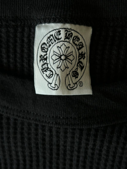 Chrome Hearts Black & Red Embroidered Logo Thermal Longsleeve T-Shirt
