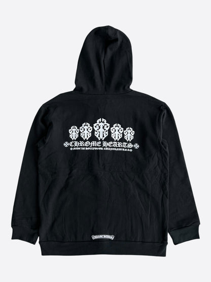 Chrome Hearts Black & White Dagger Logo Zip Up Hoodie