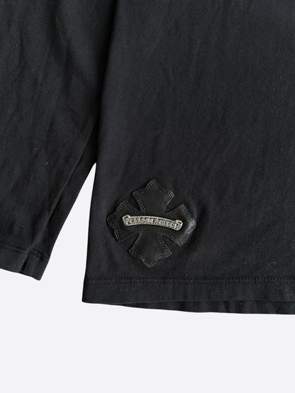 Chrome Hearts Black Cross Patch Longsleeve Polo T-Shirt