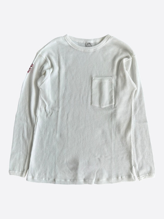 Chrome Hearts White & Red Embroidered Logo Thermal Longsleeve T-Shirt