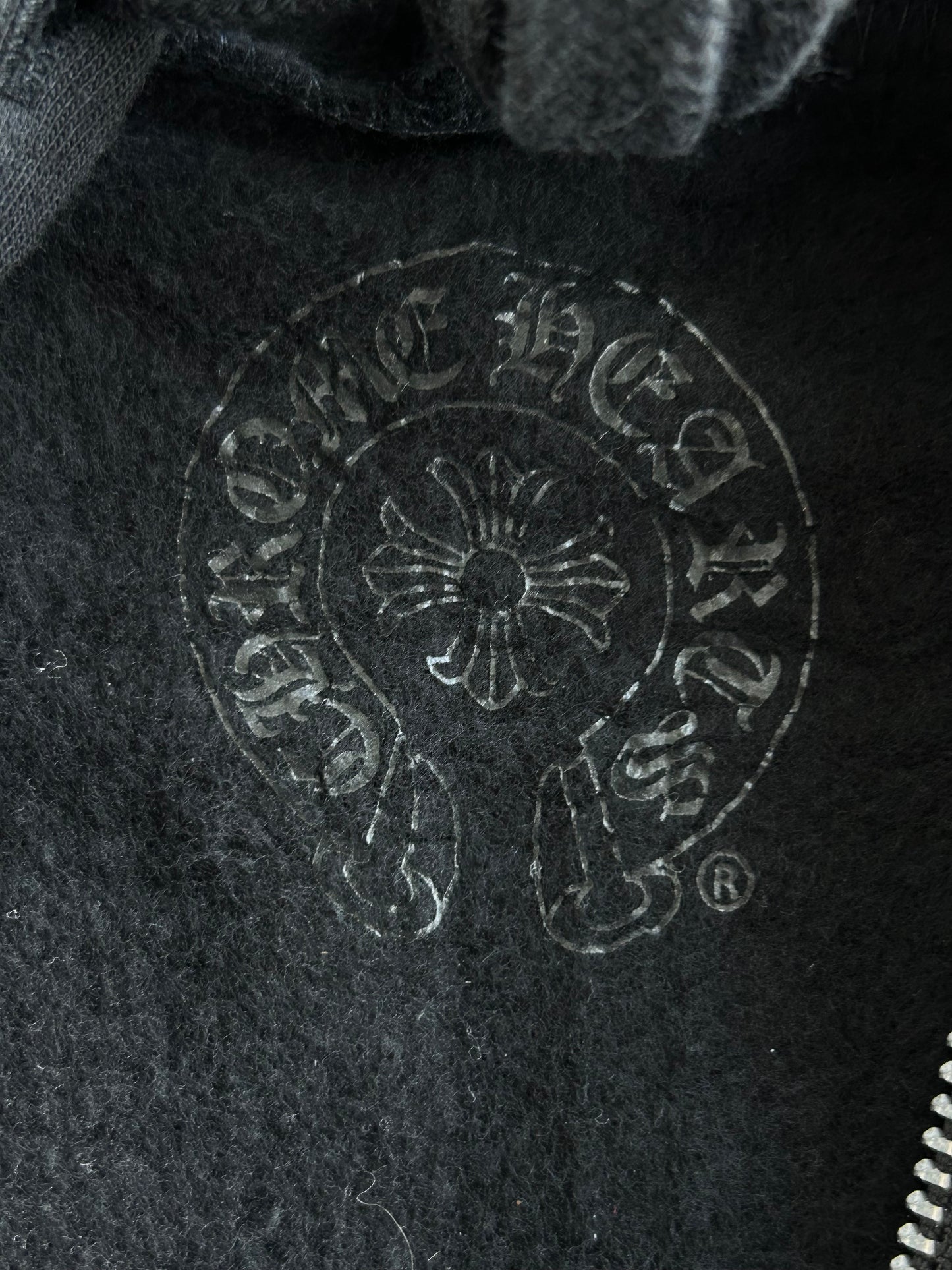 Chrome Hearts Black & White Multi Cross Logo Zip Up Hoodie