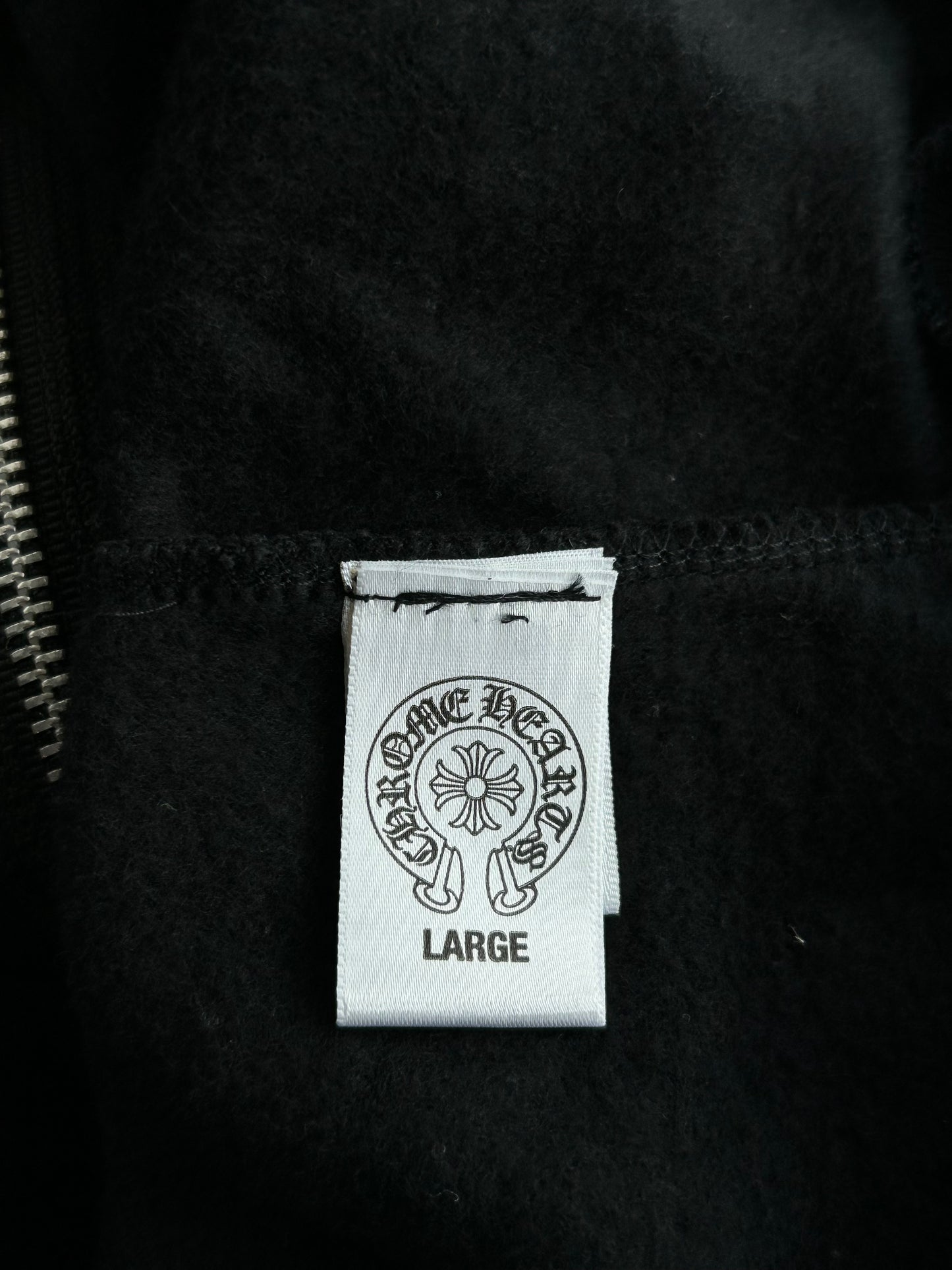 Chrome Hearts Black & White Multi Cross Logo Zip Up Hoodie