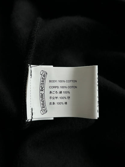 Chrome Hearts Black & White Dagger Logo Zip Up Hoodie