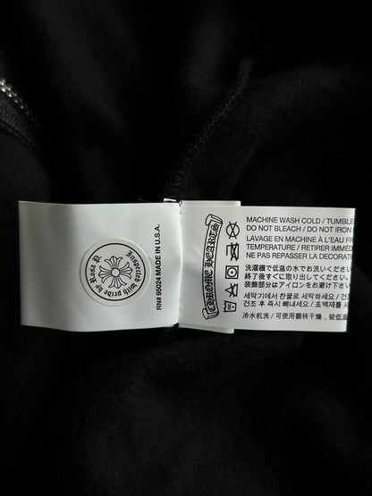 Chrome Hearts Black & White Dagger Logo Zip Up Hoodie