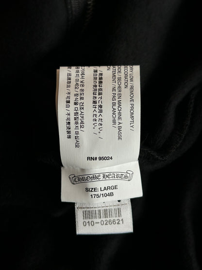 Chrome Hearts Black & White Dagger Logo Zip Up Hoodie