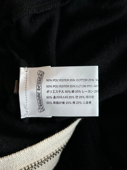 Chrome Hearts Black & White Cross Logo Zip Up Hoodie