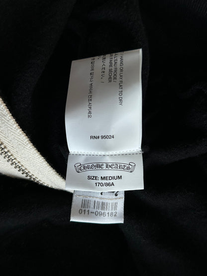Chrome Hearts Black & White Cross Logo Zip Up Hoodie