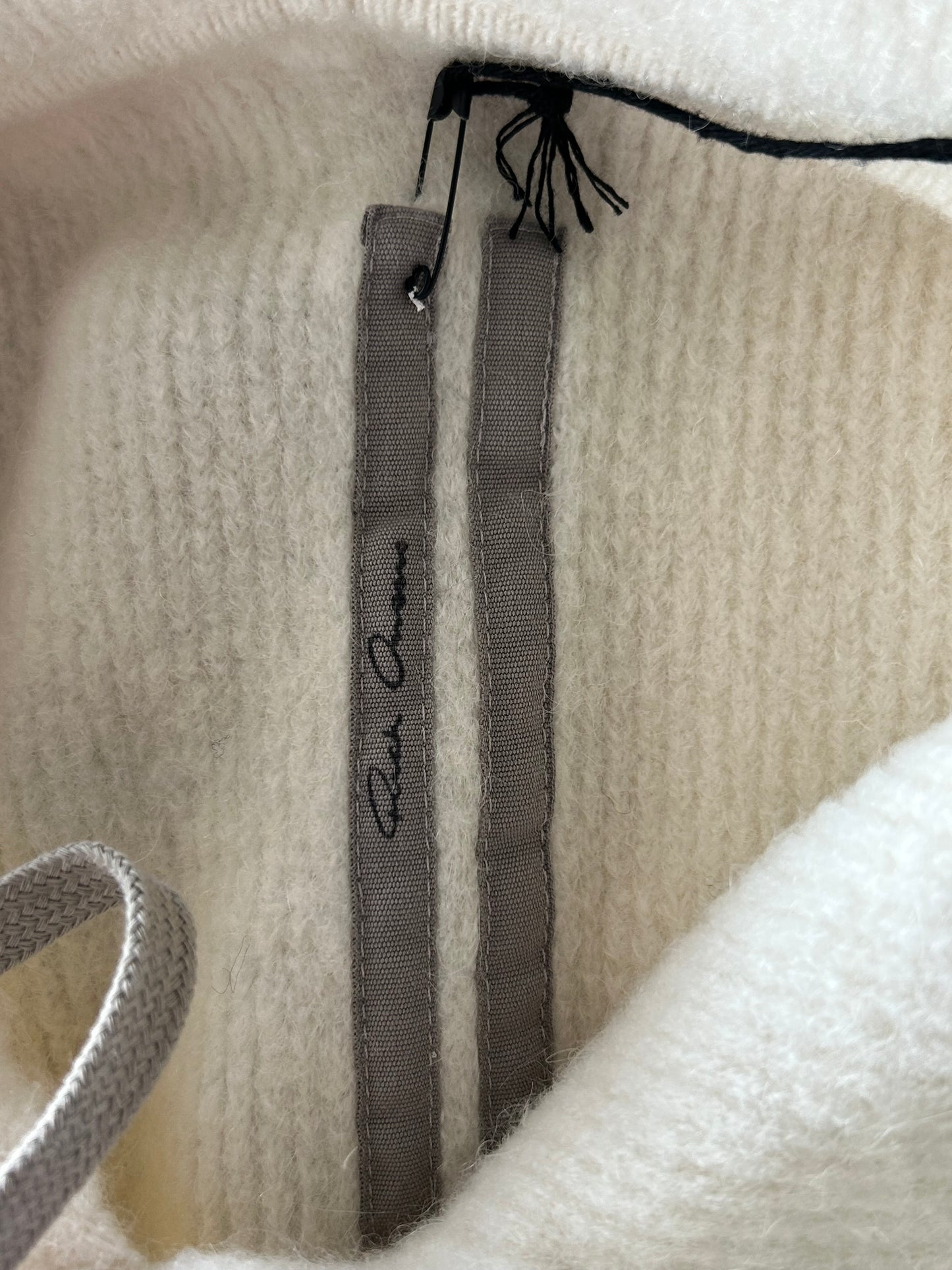Rick Owens White Hun Knitted Hoodie