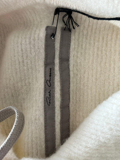 Rick Owens White Hun Knitted Hoodie