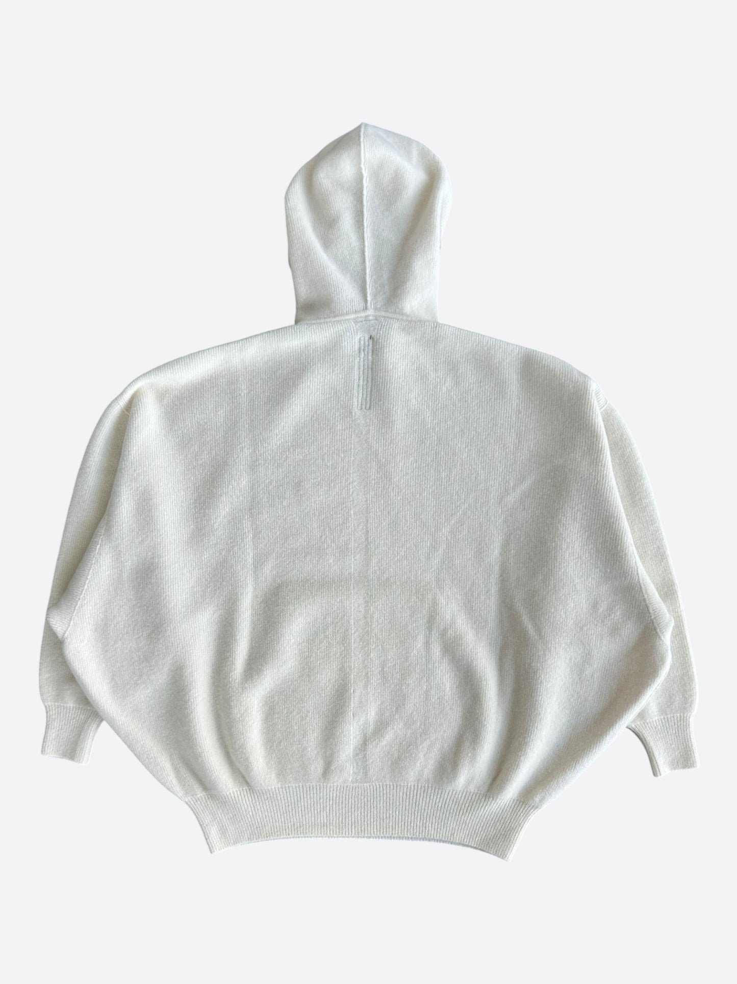 Rick Owens White Hun Knitted Hoodie
