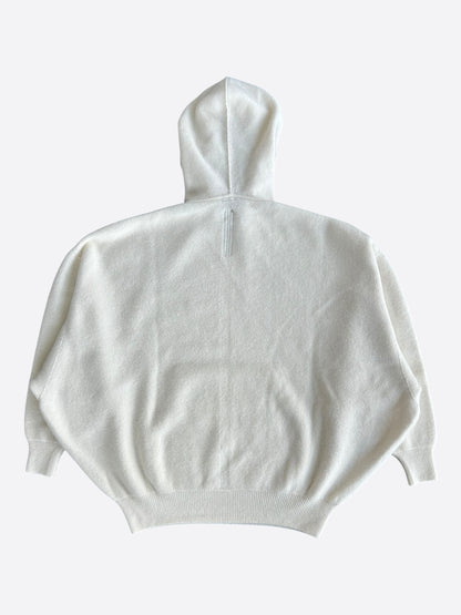 Rick Owens White Hun Knitted Hoodie