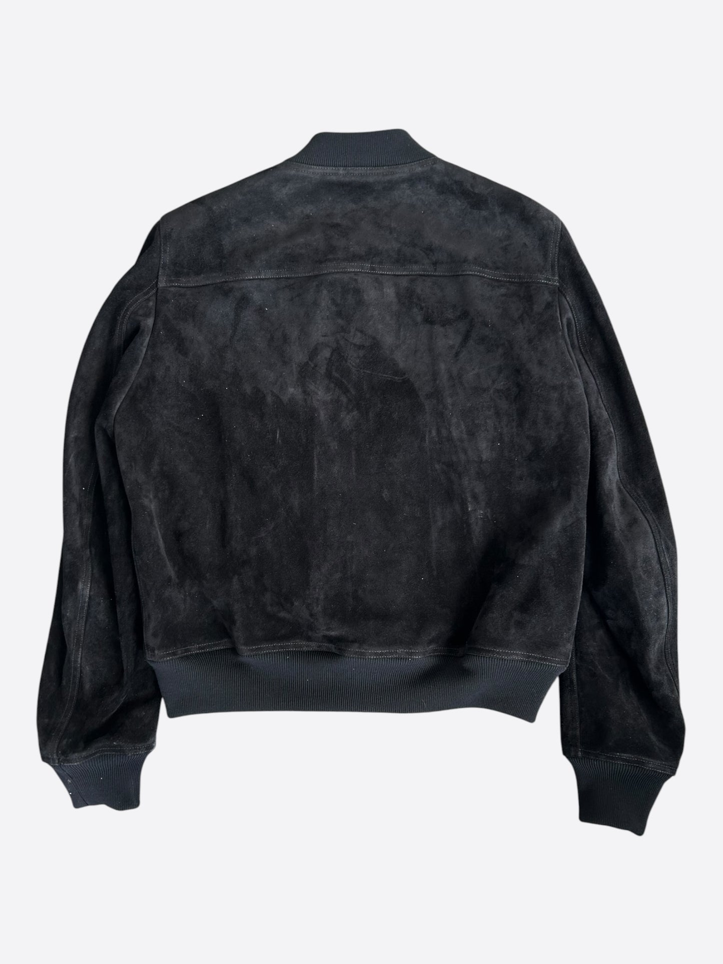 Rick Owens Black Suede Bauhaus Bomber Jacket