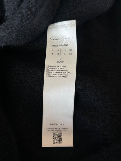 Rick Owens Black Hun Knitted Hoodie