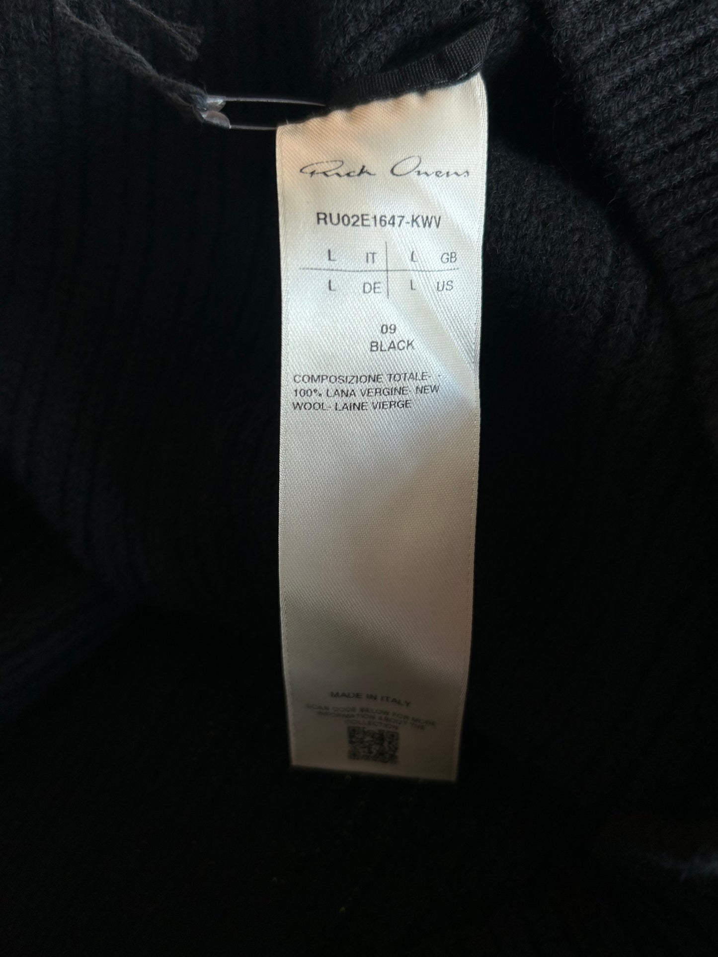 Rick Owens Black Knitted Gimp Hoodie