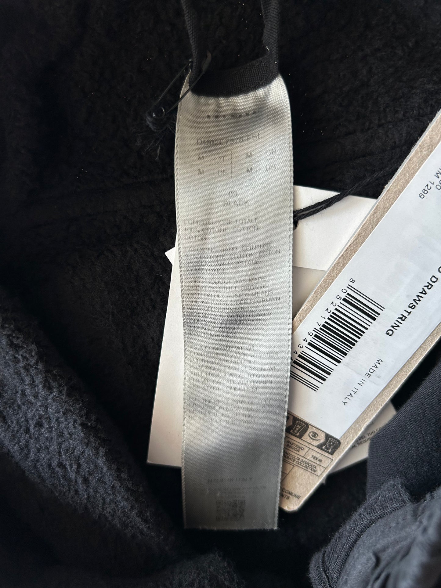 Rick Owens Black Cargo Drawstrings Jogger Pants