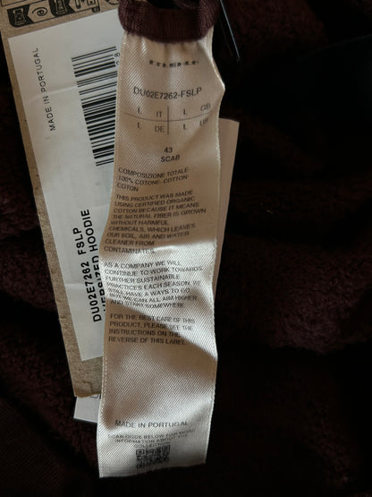 Rick Owens Burgundy Oversized Hoodie