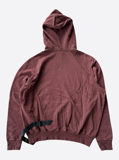 Rick Owens Burgundy Oversized Hoodie