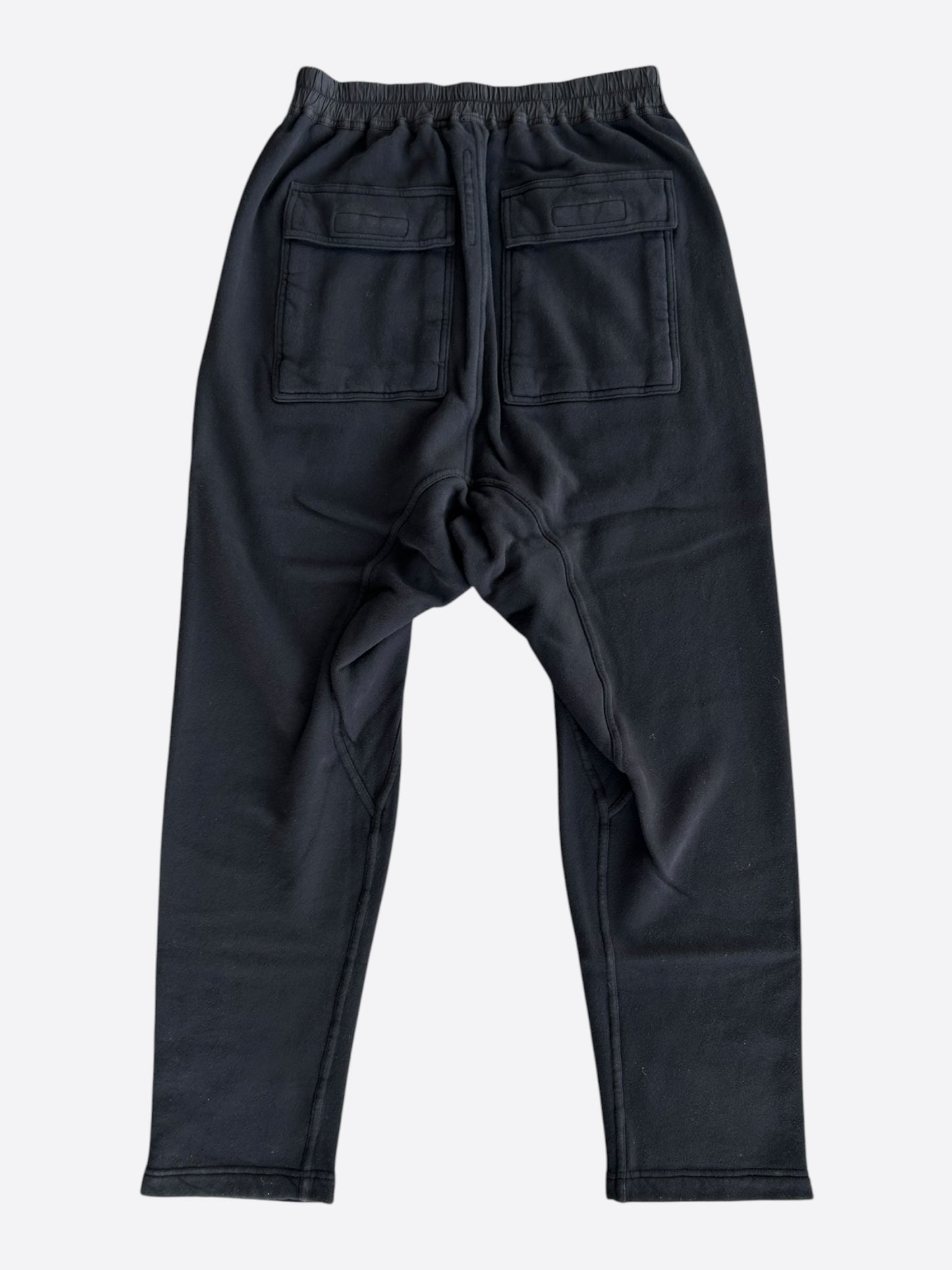 Rick Owens Black Cargo Drawstrings Jogger Pants