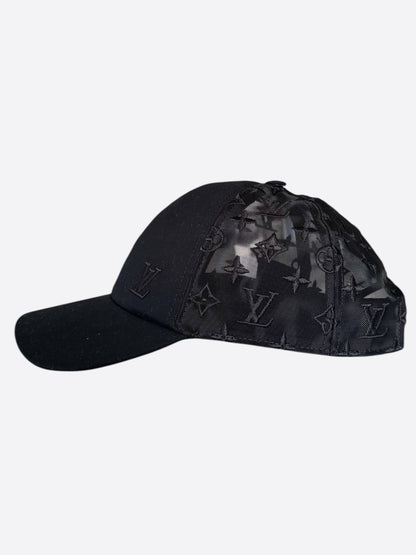 Louis Vuitton Black Mesh Monogram Baseball Cap