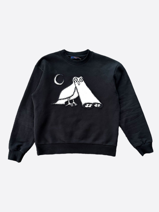 Louis Vuitton Black & White Owl Embroidered Sweater