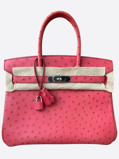 Hermes Pink Ostrich Birkin 30