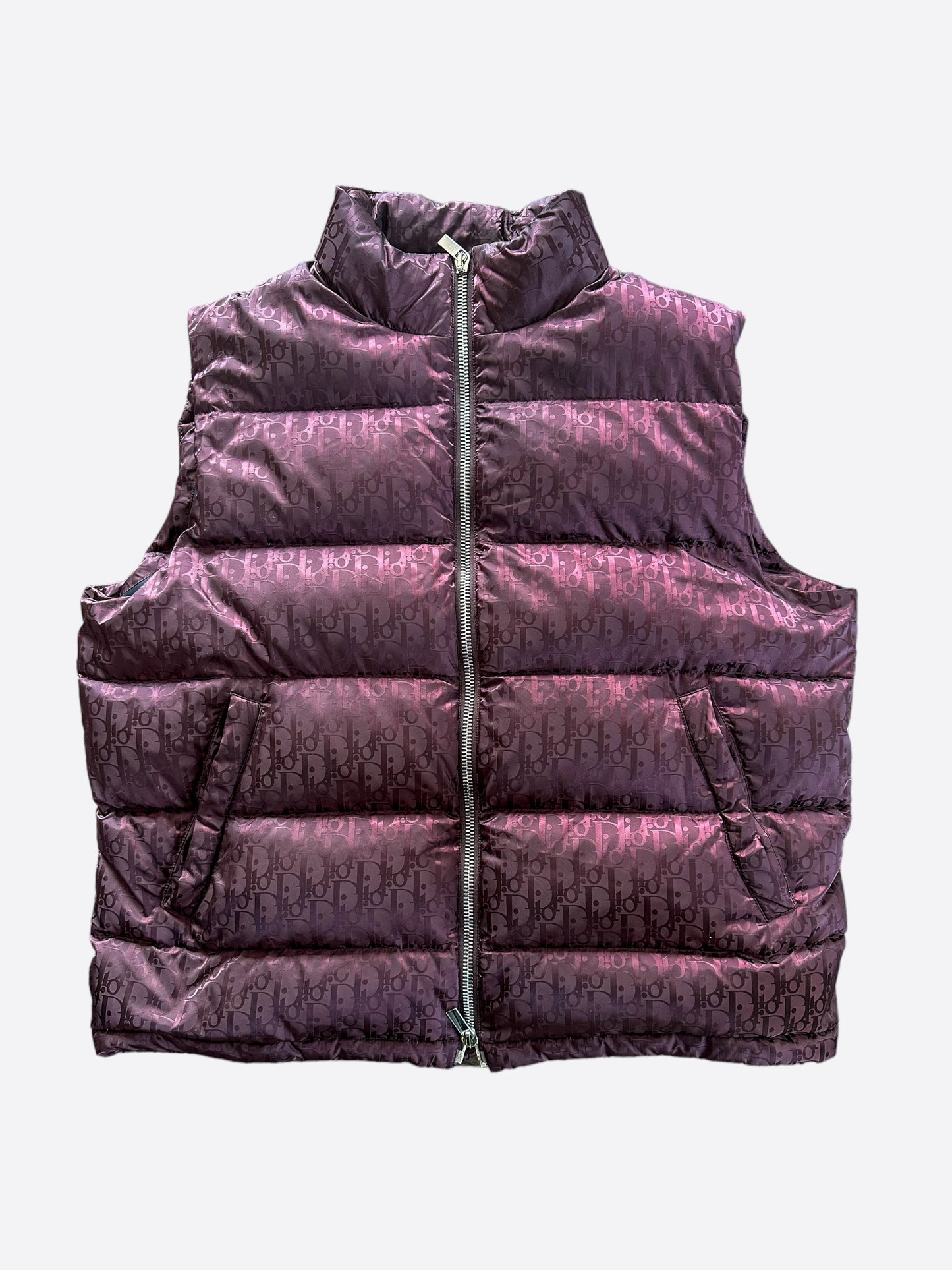 Dior Burgundy Oblique Puffer Vest