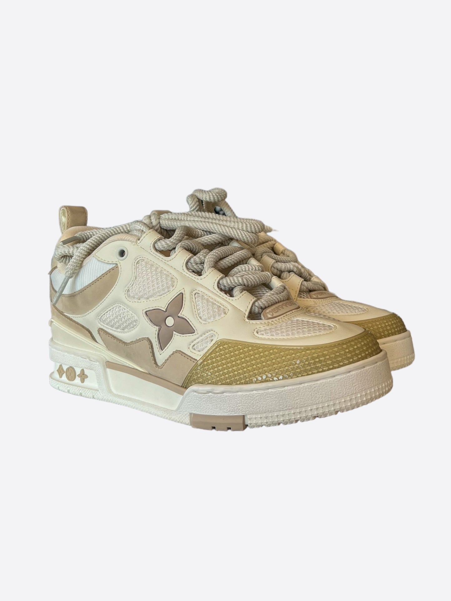 Louis Vuitton Tan & White Skate Trainers